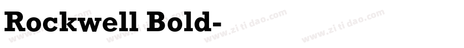 Rockwell Bold字体转换